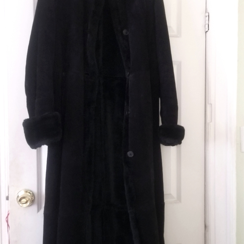 Steve by Searle Vintage Black Shearling Coat